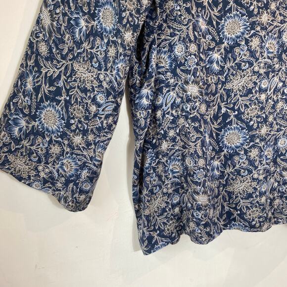August Mist Floral Beach Open Front Cardigan Cover Up Kimono SZ XL Vacation Boho - Picture 5 of 7